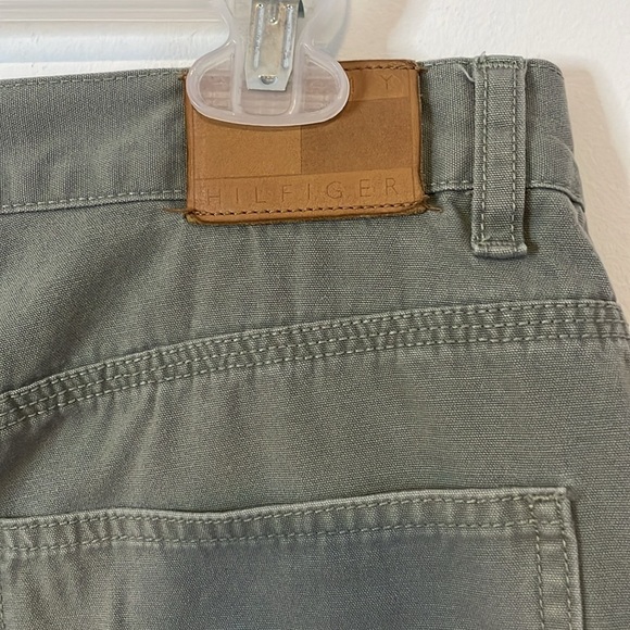 VTG Tommy Hilfiger Carpenter Pants 14 Green Crop ‘02 Y2K Olive Casual Loose Fit - Picture 11 of 16